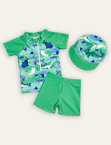 Bedrucktes Sommer-Badeanzug-Set