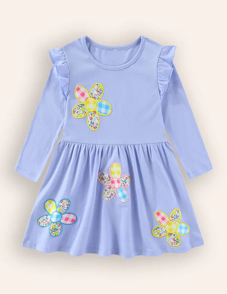 Floral Patchwork Applique Dress