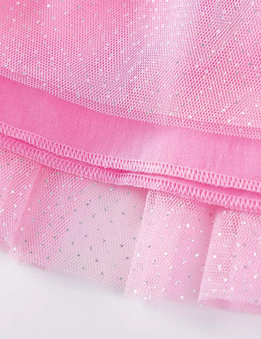 Unicorn Print Tulle Long Sleeve Dress