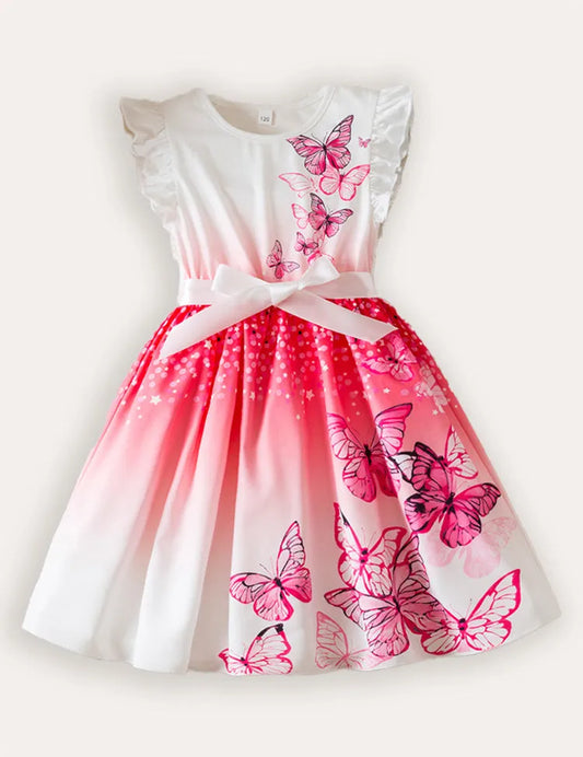 Robe imprimée à manches volantées