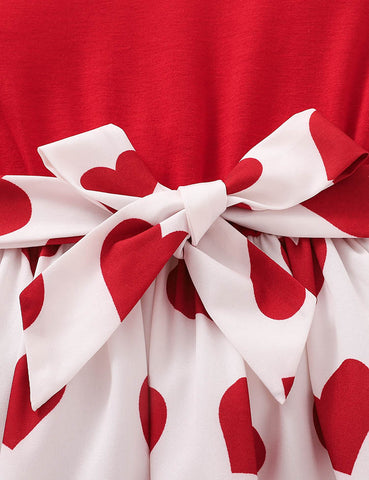 Valentine's Day Love Printed Flying Sleeve Dress