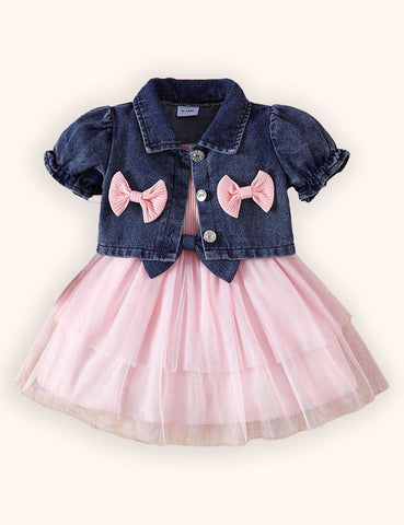 Valentine's Day Denim Jacket Dress Set