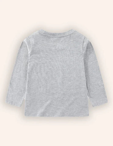 Construction Car Print Long-sleeved T-shirt