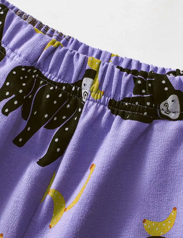 Set di maglietta corta con applicazione di orango e pantaloncini stampati