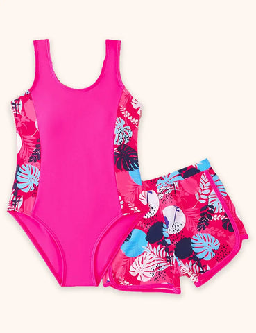 Leaf Printed Swimsuit Set
