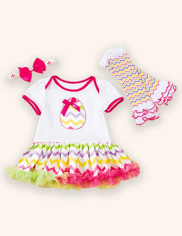 Easter Cartoon Printed Skirt Set