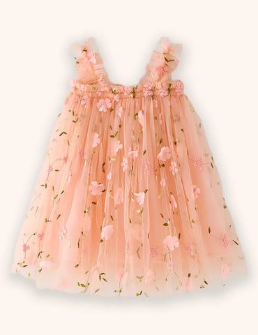 3D Butterfly Flower Tulle Dress