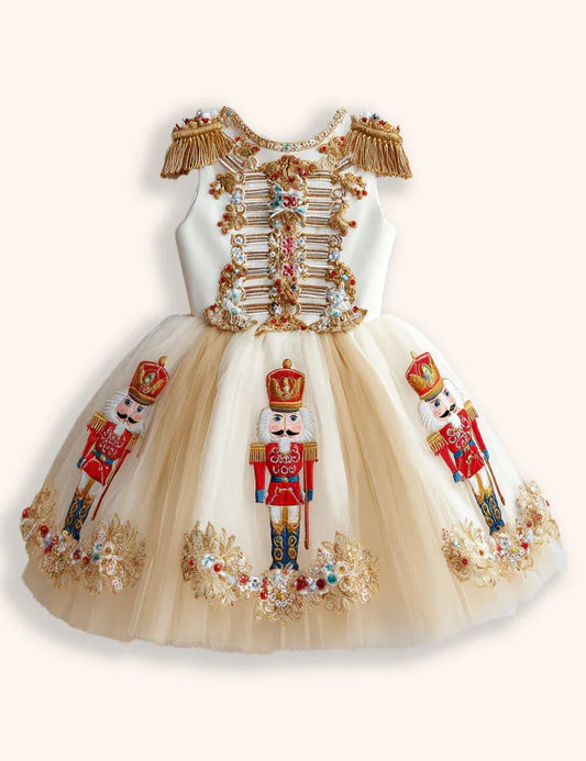 Offerte di liquidazione - Abito con applicazioni in tulle dorato Schiaccianoci