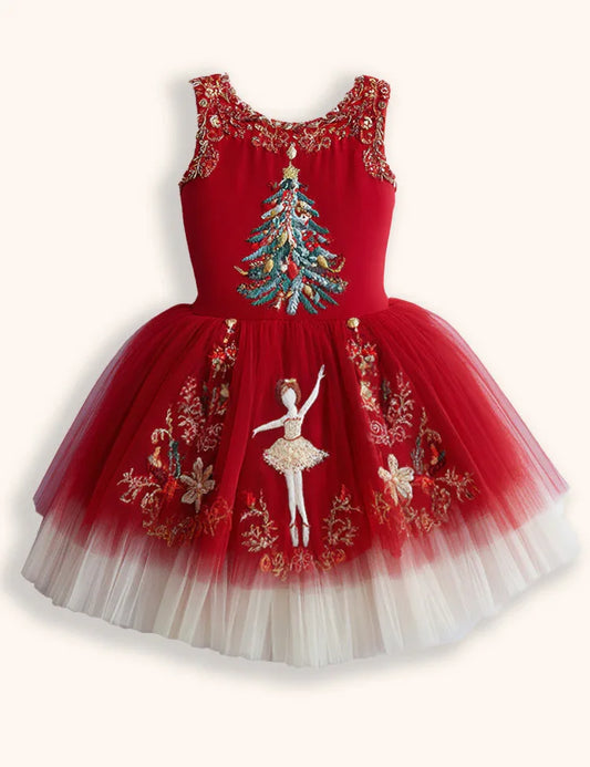 Abito con applicazioni in tulle per balletto natalizio