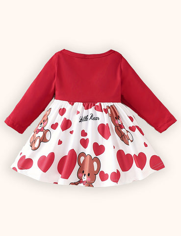 Valentine's Day Love Pattern Tulle Dress