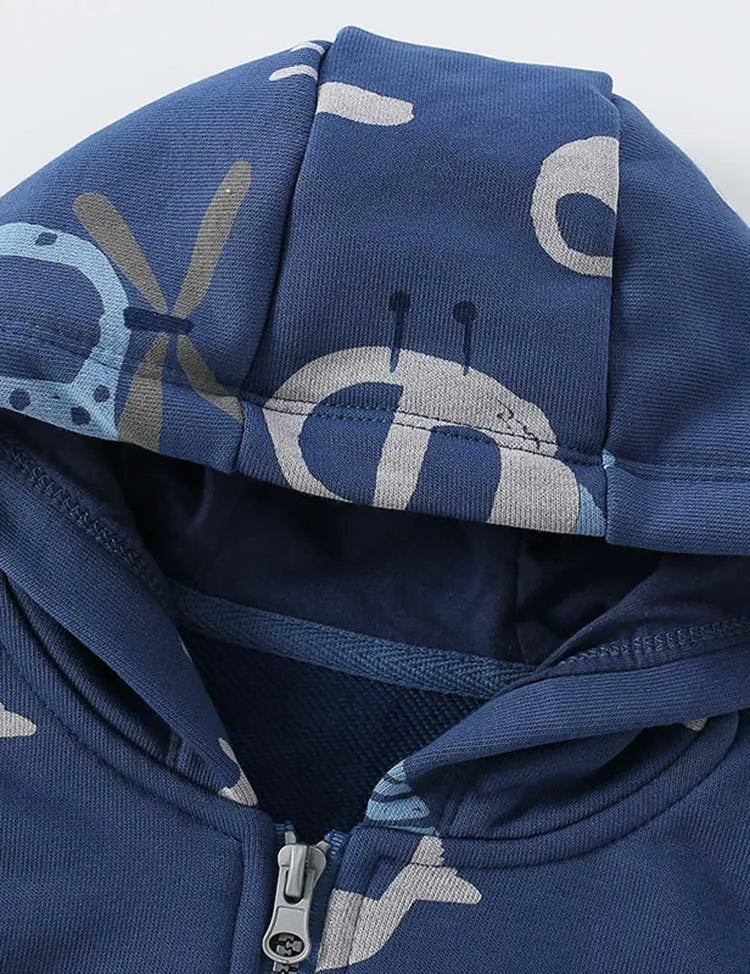 Aircraft Printed Hooded Jacket - Mini Taylor