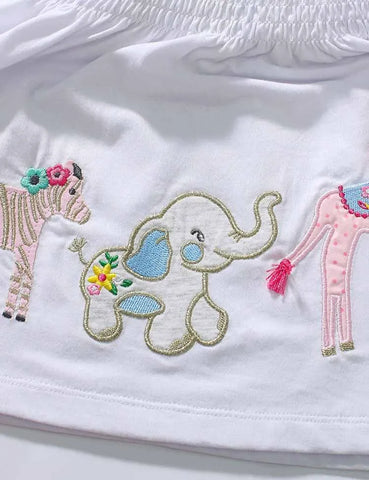 Animal Appliqué Ruffle Sleeve Vest Set - Mini Taylor