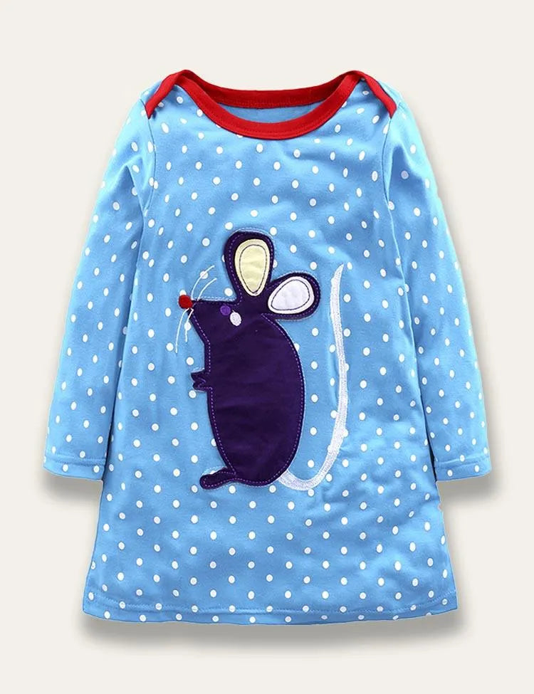Animal Appliqué Stripe Dress - Mini Taylor