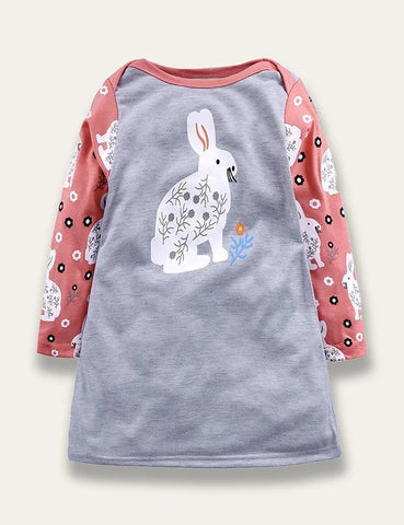 Animal Appliqué Stripe Dress - Mini Taylor