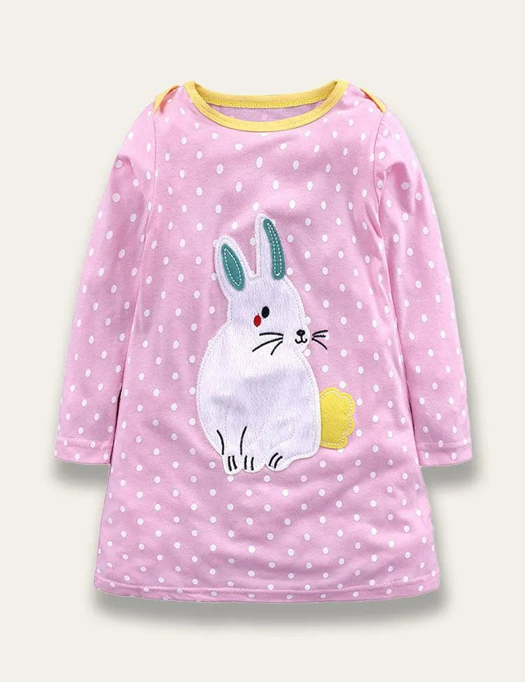 Animal Appliqué Stripe Dress - Mini Taylor