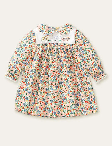 Animal Embroidery Floral Full Printed Dress - Mini Taylor