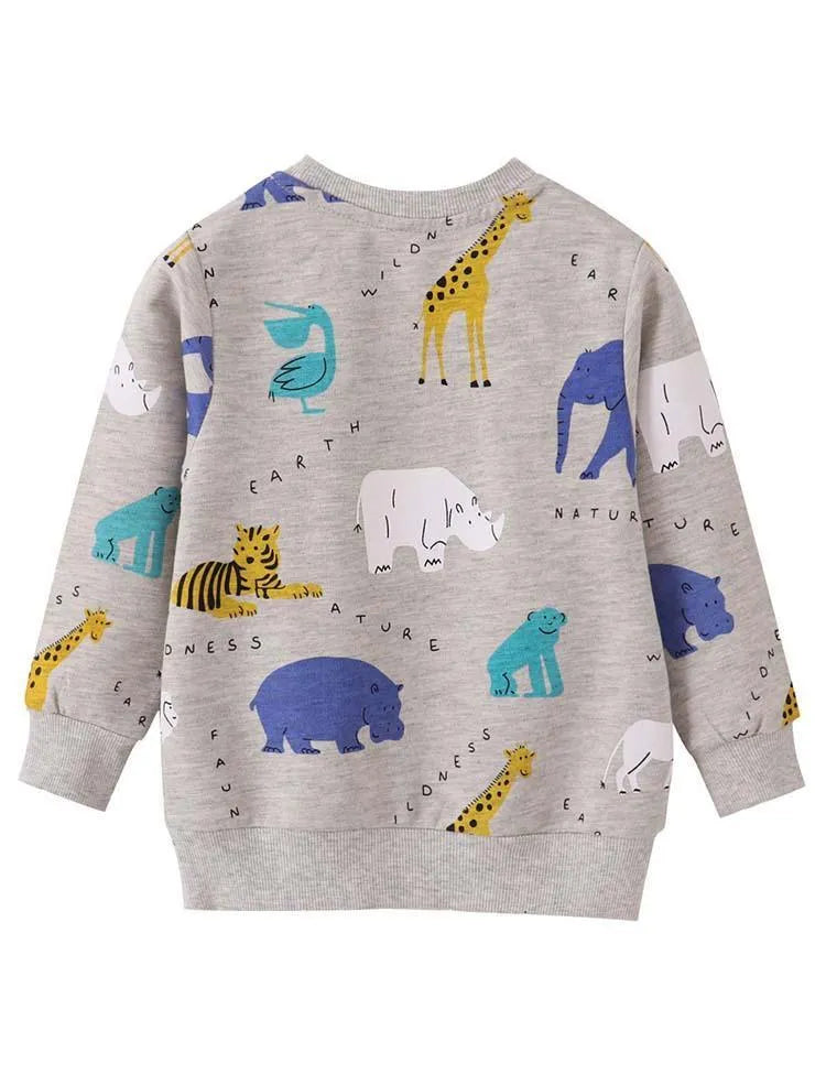 Animal Floral Print Long Sleeve Sweatshirt - Mini Taylor