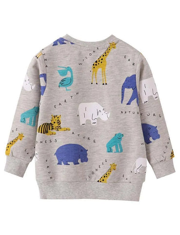 Animal Floral Print Long Sleeve Sweatshirt - Mini Taylor