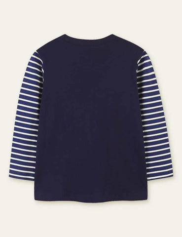 Animal Striped Printed Long Sleeve T-shirt - Mini Taylor