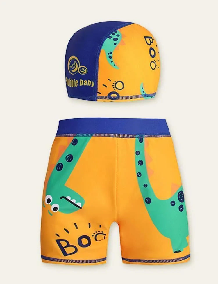 Animal Swimming Shorts + Swimming Cap - Mini Taylor