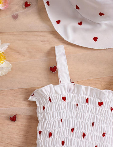 Valentine's Day Love Print Dress + Hat
