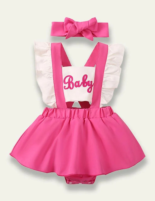 Baby Printed Sleeveless Pleated Romper - Mini Taylor