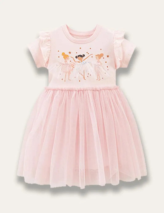 Ballet Girl Printed Tulle Dress - Mini Taylor