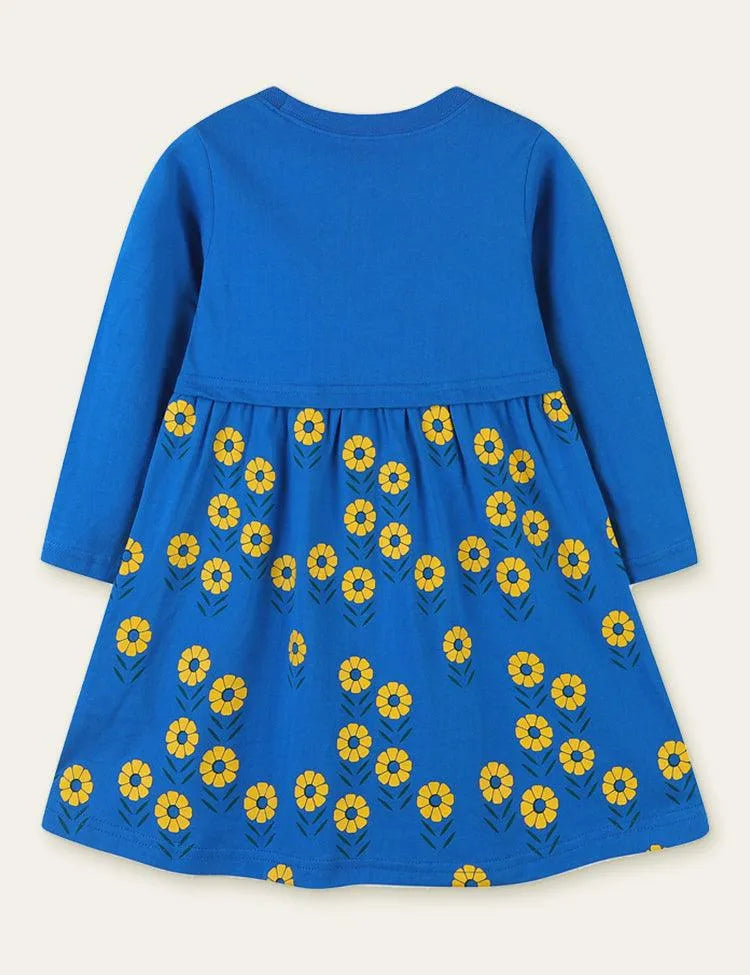 Bee Pocket Flower Printed Long Sleeve Dress - Mini Taylor