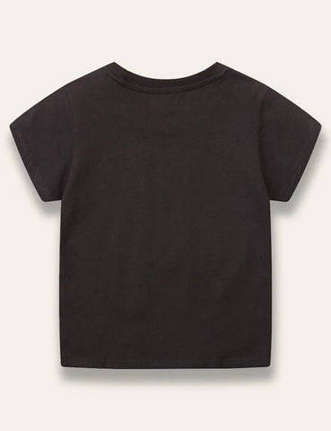 Black Hippopotamus Print T-shirt - Mini Taylor