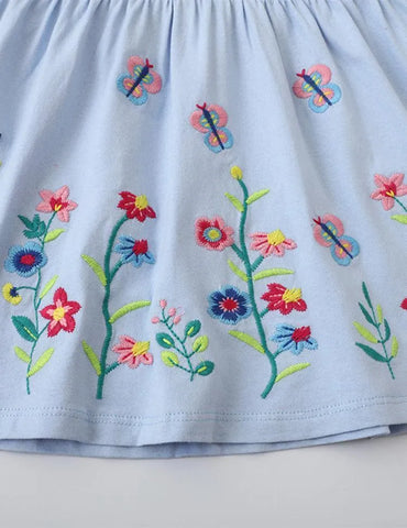 Butterfly Embroidered Long Dress - Mini Taylor