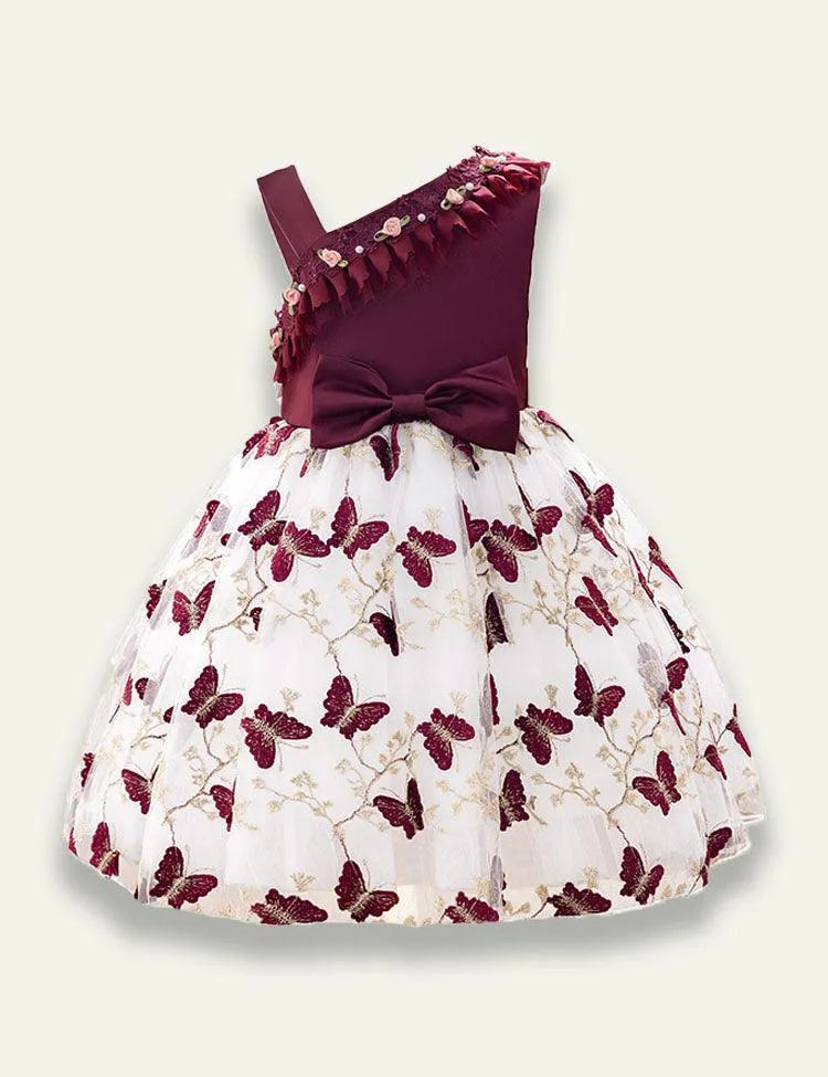 Butterfly Embroidered Mesh Party Dress - Mini Taylor
