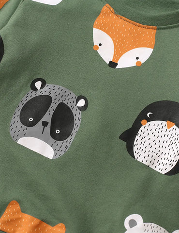 Cartoon Animal Printed Sweatshirt - Mini Taylor