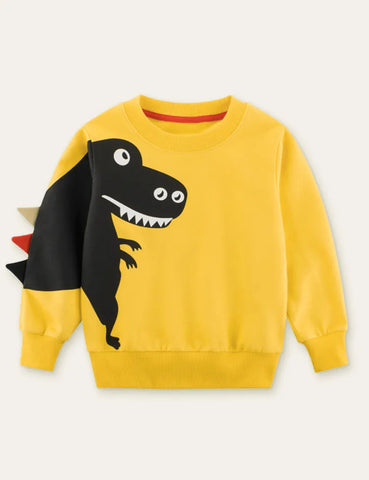 Cartoon Dinosaur Printed Sweatshirt - Mini Taylor