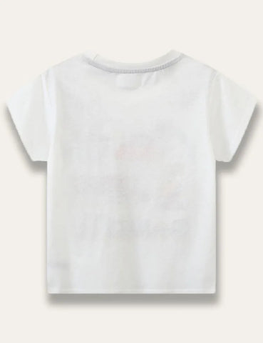 Cartoon Excavator Printed T-shirt - Mini Taylor