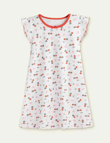 Cartoon Floral Flying Sleeve Pajamas - Mini Taylor