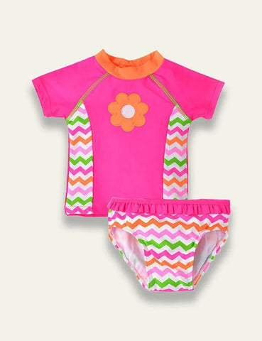 Cartoon Flower Split Swimsuit - Mini Taylor