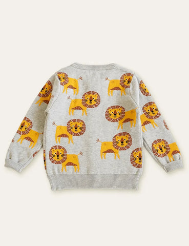 Cartoon Lion Cardigan - Mini Taylor