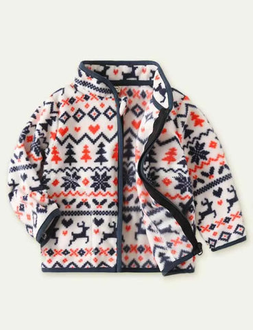 Cartoon Print Polar Fleece Jacket - Mini Taylor