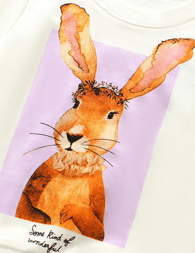 Cartoon Rabbit Print Sweatshirt - Mini Taylor