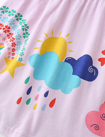 Cartoon Weather Print Dress - Mini Taylor