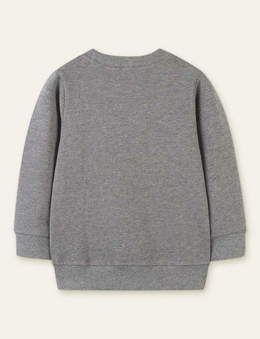 Cat Excavator Printed Long-Sleeved Sweatshirt - Mini Taylor