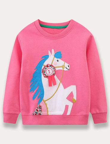 Champion Horse Appliqué Sweatshirt - Mini Taylor