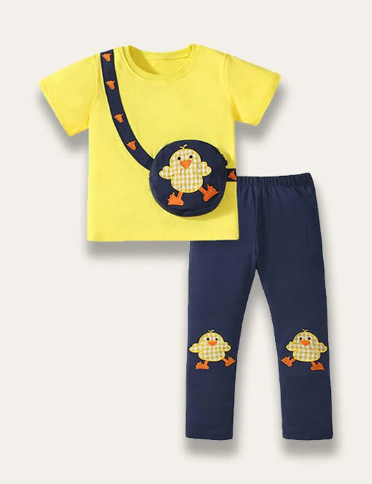 Chick Appliqué Short Sleeve Set - Mini Taylor