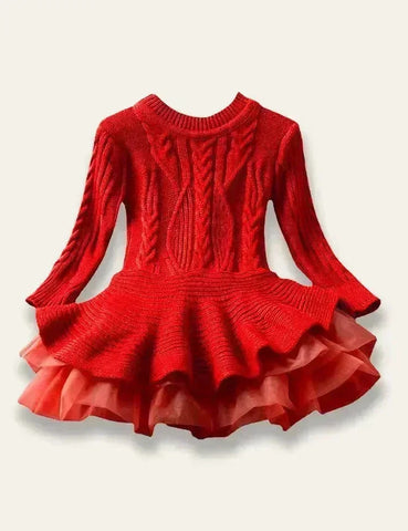 Christmas Long Sleeve Knit Dress - Bebehanna