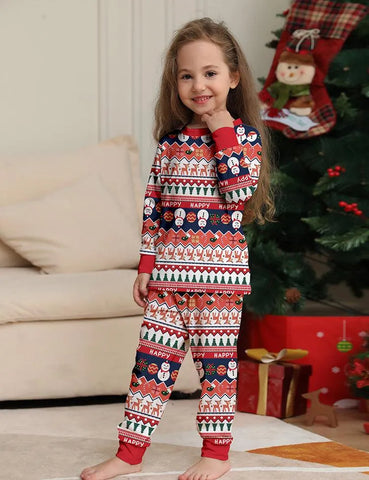 Christmas Snowman Striped Printing Family Machting Pajamas (Pet Size Available) - Mini Taylor