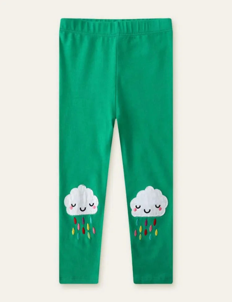 Cloud Appliqué Embroidery Leggings - Mini Taylor