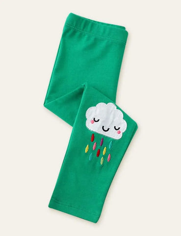 Cloud Appliqué Embroidery Leggings - Mini Taylor