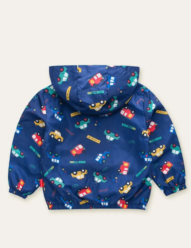 Color Car Printing Zipper Jacket - Mini Taylor