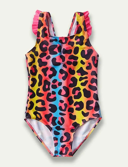 Colorful Leopard Printed Swim Suit - Mini Taylor