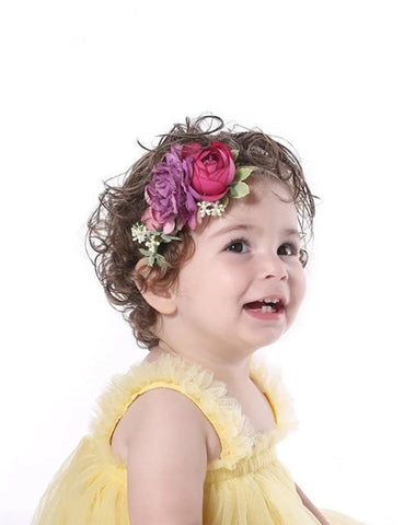 Colorful Simulated Flower Elastic Headband - Mini Taylor